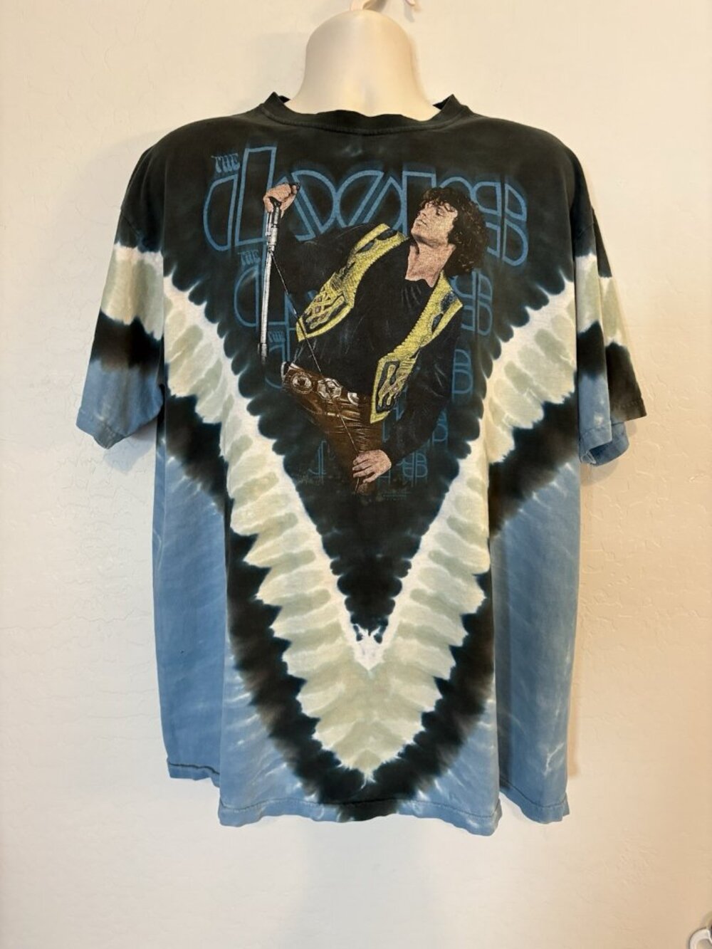 VTG THE DOORS JIM MORRISON RARE MUSIC BAND SHIRT TIE DYE WITH SONG LYRICS 2003